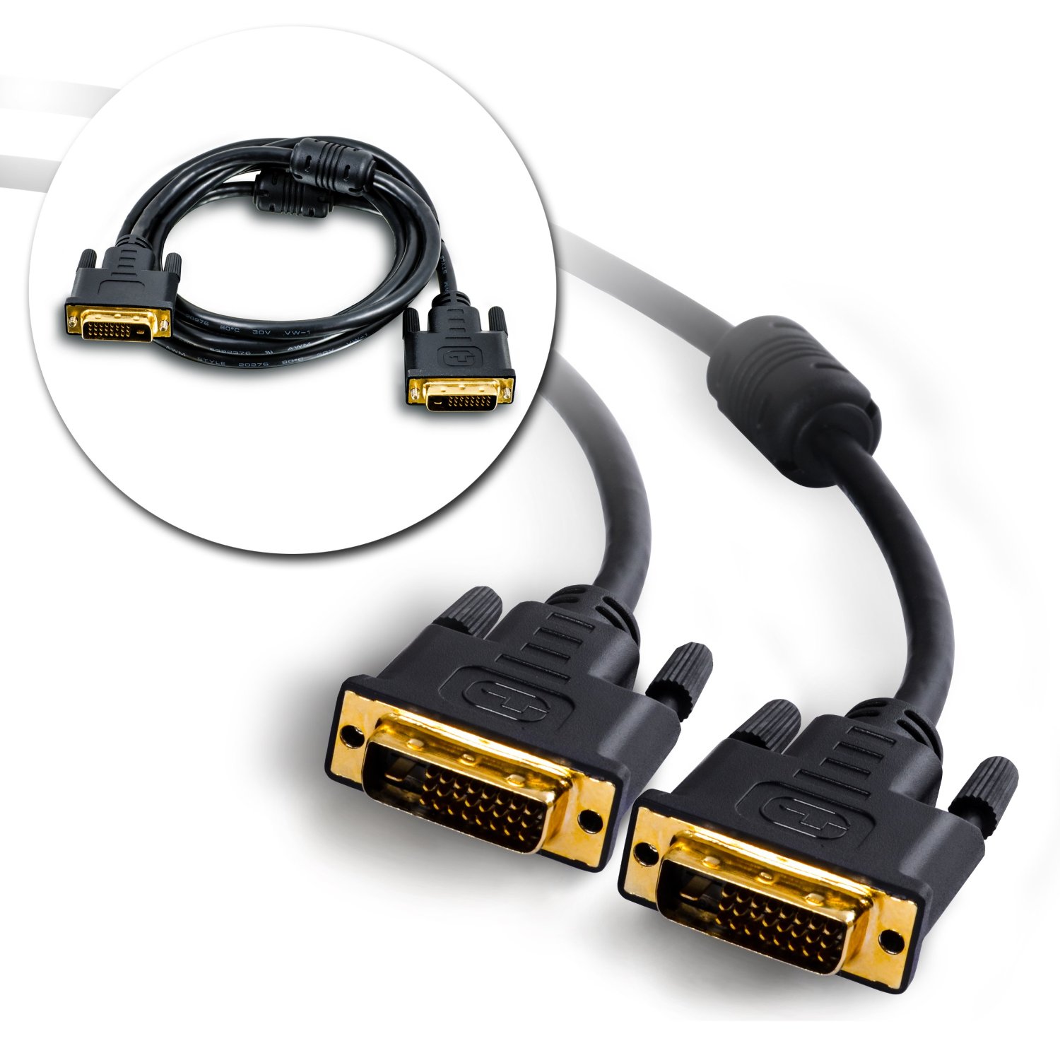 DVI (24+1) cable with Ferrite Cores